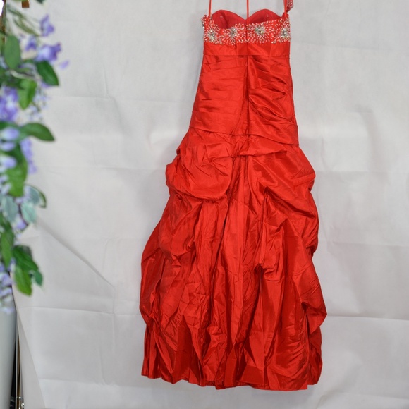 Rouched Red Sequined Beaded Dress SZ 10 NWT - Picture 12 of 15